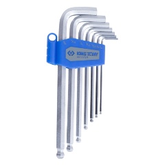 Изображение товара Набор Г-образных шестигранников KING TONY 20107SR, 3/32"-3/8", с шаровым окончанием, 7 предметов