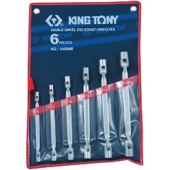 Изображение товара Набор торцевых ключей с шарниром KING TONY 8-19 мм, 6 предметов