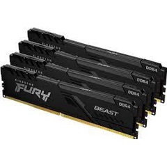 Изображение товара Оперативная память Kingston DDR4 128Gb (4x32Gb) 3600 MHz pc-28800 FURY Beast Black (KF436C18BBK4/128)