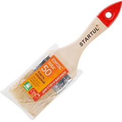 Изображение товара Кисть плоская 2"-50мм STARTUL STANDART+ (покраска стен и фасадов, флейцевая малярная, все типы ЛКМ, удлиненная щетина, утолщенная рукоять) (ST0100-50)