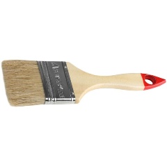 Изображение товара Кисть плоская STAYER "UNIVERSAL-STANDARD", светлая натуральная щетина, деревянная ручка, 63мм 0101-063