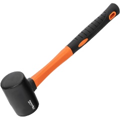 Изображение товара Киянка резиновая, 225 г, черная резина, фибергласовая рукоятка, SPARTA, 11125