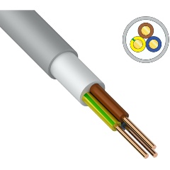 Изображение товара Кабель ККЗ NUM-J (NYM-J) 3x1,5 кв. мм, 100 метров, медный, ГОСТ, 2485111