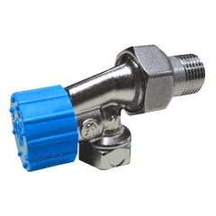 Изображение товара Клапан термостатический Giacomini 1/2", угловой, хромированный, отвод с герметичной прокладкой (подключение термостатической головки - резьба 30х1,5мм)