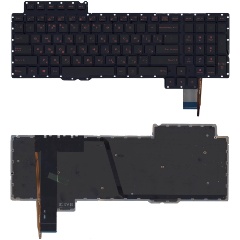 Изображение товара Клавиатура AMPERIN для ноутбука Asus ROG G752 G752VL G752VS черная без рамки, красная подсветка