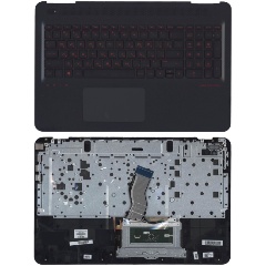 Изображение товара Клавиатура AMPERIN для ноутбука HP Omen 15-AX топкейс с красным шрифтом