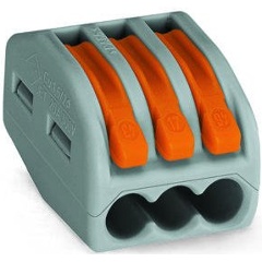 Изображение товара Клеммы WAGO 222-413 (3х2,5мм2 с рычажком) уп.(50шт)