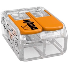 Изображение товара Клеммы WAGO 221-412 (2Х4,0мм2 с рычажком) уп. (100шт) NEW