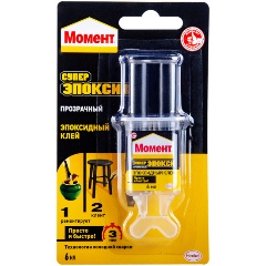 Изображение товара Клей эпоксидный Момент Супер Эпокси, прозрачный, 6 мл