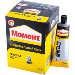 Изображение товара Клей универсальный Момент Кристалл, 125 мл в шоубоксе
