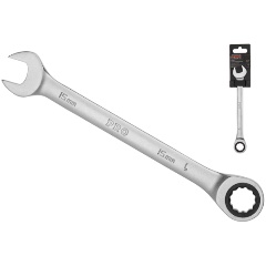 Изображение товара Ключ комбинированный PRO STARTUL 15мм трещоточный (PRO-7015) (сатинированное покрытие, 72 зуба)