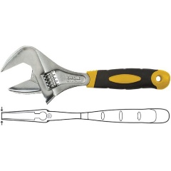 Изображение товара Ключ разводной FIT HQ 70192, "Гранд" (CrV, узкие губки, увеличен. захват, прорезин. ручка) 200 мм