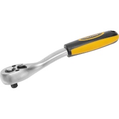 Изображение товара Ключ-трещотка KRANZ для торцовых головок 1/4", 15.5 см, СrV, 72 зубца