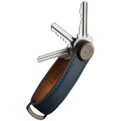 Изображение товара Ключница Orbitkey Key Organiser Crazy-Horse Leather синяя компактная для 7 ключей