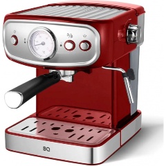 Изображение товара Кофеварка BQ CM1006 эспрессо рожкового типа красный/стальной