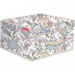 Изображение товара Кофр для хранения Hausmann 30х30х16 см, бежевый/ принт