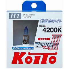 Изображение товара Лампа автомобильная KOITO Whitebeam (100W) Н1 55W P14,5s 4200K 12V, 2шт, P0751W