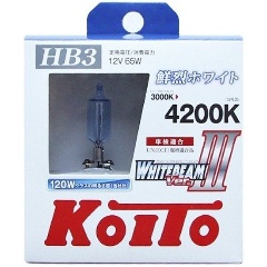 Изображение товара Лампа автомобильная KOITO Whitebeam HB3 9005 4200K 12V 65W комплект 2 шт