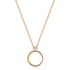 Изображение товара Колье из красного золота 585 с фианитами длиной 40 см Estet Jewelry