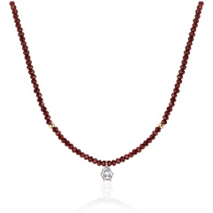 Изображение товара Колье из красного золота 585 с фианитами и хрусталем Estet Jewelry 43 см