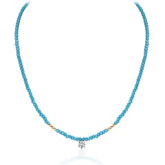 Изображение товара Колье из красного золота 585 с фианитом и хрусталем 38 см Estet Jewelry