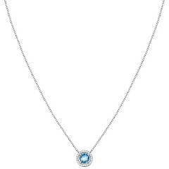 Изображение товара Колье Morellato SAIW94 из серебра с аквамарином и цирконием 40+5 см