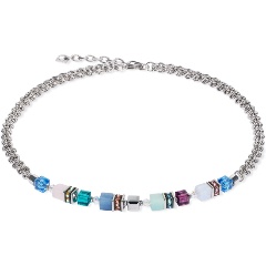 Изображение товара Колье Geocube Fusion серебро с кристаллами Swarovski и амазонитом