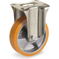 Изображение товара Колесо большегрузное Колесо Tellure Rota 658603 неповоротное, диаметр 125мм, грузоподъемность 350кг, полиуретан TR, алюминий