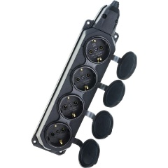 Изображение товара Колодка ЭРА 4-м с заземл. 16А IP44 K-4e-B-IP44 каучук, Черный, Б0044546