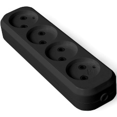 Изображение товара Колодка удлинителя UNIVersal 4 10А IP20 черный ABS пластиковый корпус