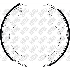 Изображение товара Тормозные колодки барабанные NIBK FN2358 для заднего моста, 4 шт