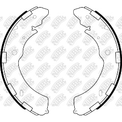 Изображение товара Колодки тормозные барабанные NiBK для MITSUBISHI Pajero Sport задние барабанные (4шт.)