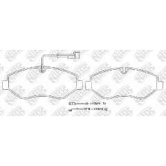 Изображение товара Тормозные дисковые колодки NIBK PN0410W для переднего моста 4 шт