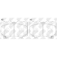 Изображение товара Колодки тормозные дисковые NiBK для Toyota Land Cruiser Sequoia передние 4 шт.