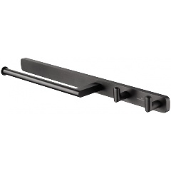 Изображение товара Кольцо для полотенец с 2 крючками WONZON & WOGHAND GRAFFITY, Темный графит (WW-9361)