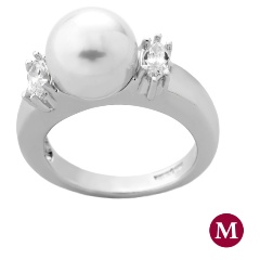 Изображение товара Кольцо Majorica из серебра 925 пробы с жемчугом и цирконием коллекция TIMELESS