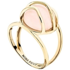 Изображение товара Кольцо Nina Ricci 70244910107052 из стали с розовым кварцем стильное украшение