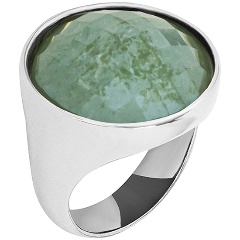 Изображение товара Кольцо pearl green quartz 18 мм POSSEBON K1155. 16/18. 0 G/S - натуральный кварц для женщин