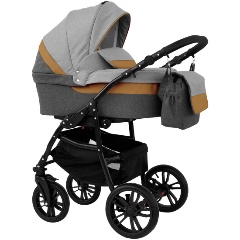 Изображение товара Коляска 2 в 1 ALIS ALVARO Al 05 серый с рыжими вставками, универсальная