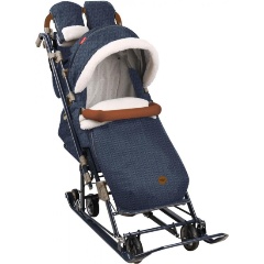 Изображение товара Санки-коляска Nika Ника детям 7-8К (в ёлочку синий)