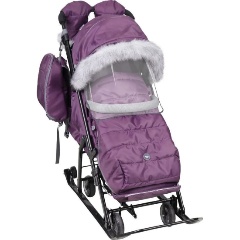 Изображение товара Санки-коляска Nika Ника Детям 7-5SК ежевичный металлическая для ребенка 1 года и старше