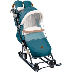 Изображение товара Санки-коляска Nika Ника Детям 7-8К (синий меланж)