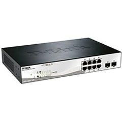 Изображение товара Коммутатор D-Link DGS-1210-10P/ME/A1A с PoE и 8 портами Gigabit Ethernet