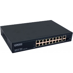 Изображение товара Коммутатор PoE Fast Ethernet на 16 портов с SFP и поддержкой CCTV OSNOVO SW-61621