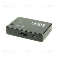 Изображение товара Коммутатор сигнала HDMI 4K 3 входа 1 выход OSNOVO SW-Hi3012 с ИК управлением
