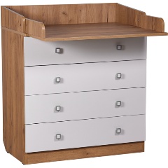 Изображение товара Комод Фея 1580 дуб крафт золотой-белый с пеленальной поверхностью