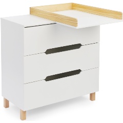 Изображение товара Комод Happy Baby с пеленальным столом FIOKI V2 белый современный дизайн натуральное дерево