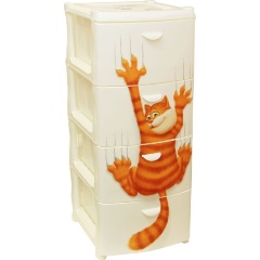 Изображение товара Комод IDEA АЛЬТ ДЕКО 4 секции пластиковый бежевый для хранения детей