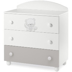 Изображение товара Комод Italbaby Jolie, 3 ящика, большой, белый/серый