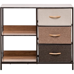 Изображение товара Комод Leset Локи 3 ящ., Каркас Коричневый, Бежевый/Светло-коричневый/Темно-коричневый